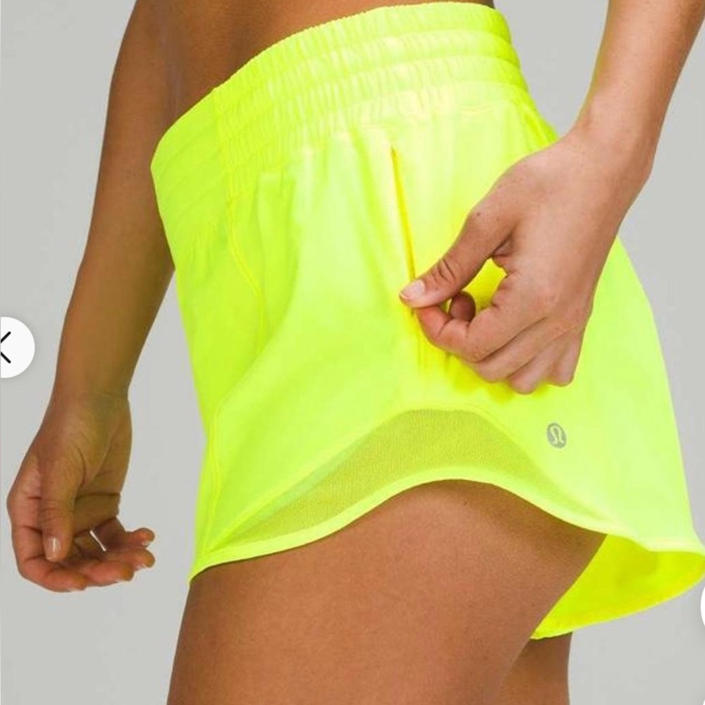 Lululemon Hotty Hot Short Size 10 Highlighter Yellow